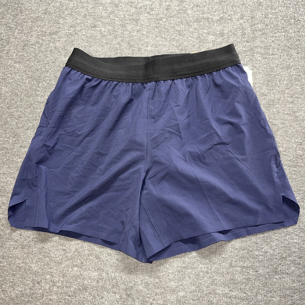 Mens Dark Blue Lined Run Shorts 5" Size Small - All In Motion NWT